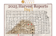 Image: Day 2, Kansas Wheat Harvest Report Map.