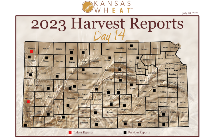 Harvest Report Day 14 map.