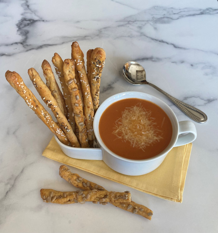 Photo: Kansas Crunchy Breadsticks with Soup.