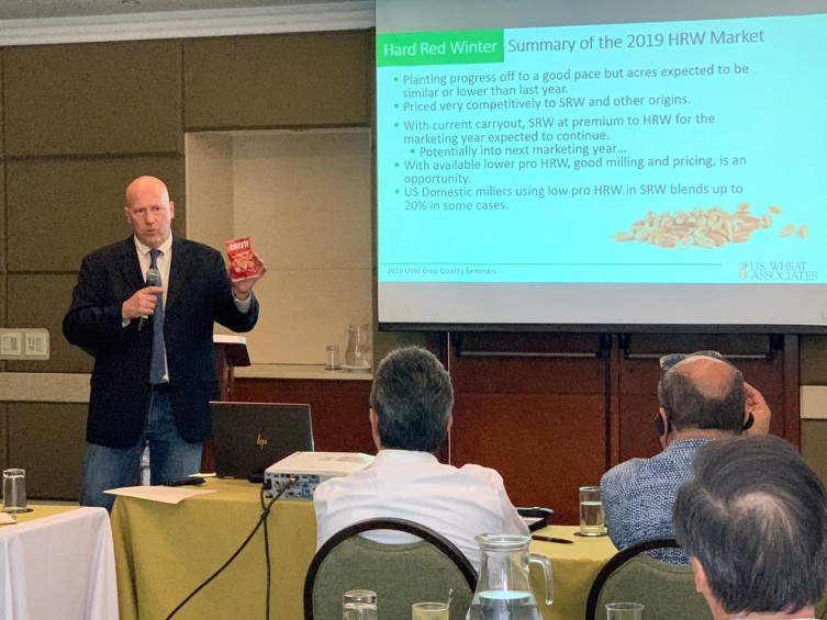 Kansas Wheat CEO Justin Gilpin recently presented quality data about hard red winter wheat at seminars in South America.