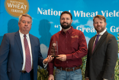 Rick Horton receives award in the National Wheat Yield Contest.