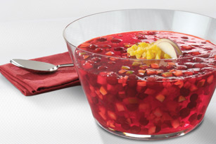 Photo: Festive JELL-O Cranberry-Pineapple Salad from kraftrecipes.com