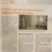 Image: Article about the delegation in a Cuban newspaper.