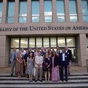 Photo: The delegation in front of the U.S. Embassy in Havana, Cuba.