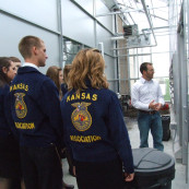 Many groups come into the center  to learn about what we do. We're always excited to host groups like the Kansas FFA State Officers in the building. 