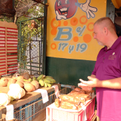 Photo: Kansas Wheat Commissioner Doug Keesling at farmer's market in Cuba.