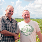 Photo: The president of a Cuban farmer cooperative with Kansas Wheat Commissioner Doug Keesling.