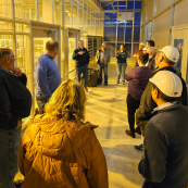 Photo: Course participants took a tour of the Kansas Wheat Innovation Center, led by Aaron Harries.