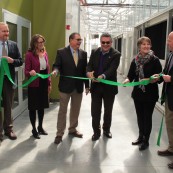 Ribbon-cutting and dedication for the four new greenhouse bays in March 2018.