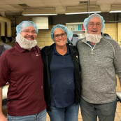 Photo: Chris Tanner, Marsha Boswell and Eric Sperber in the KSU baking lab.