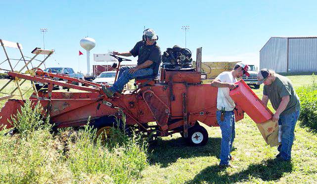 Photo: Students in Greeley County grew white wheat on the school campus for USD 200, which they harvested and cleaned with the help of a local elevator.