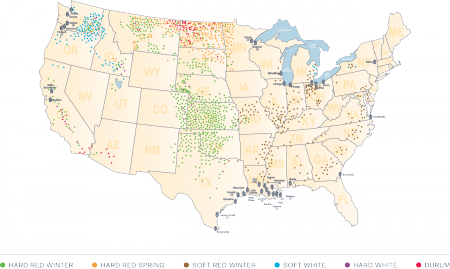 Image: U.S. map of the 6 classes of wheat.