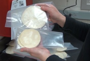 Photo: Tortillas are scored based on diameter, thickness, and opacity.