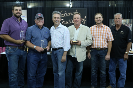 Photo: 2017 Kansas Wheat Yield Contest Winners, Alec Horton, Richard Seck, Lt. Governor Jeff Colyer, Spencer West, Neil Bekemeyer and Kansas Wheat Commissioner Scott VanAllen.