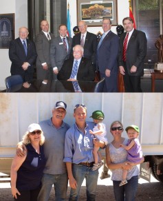 Top: Penner and other NAWG officers with Senator Pat Roberts. Bottom: Penner family.